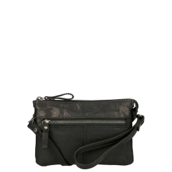 Spikes & Sparrow Crossbodytas / Schoudertas Dames Leer Gunner Zwart