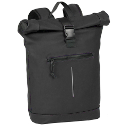 New Rebels Laptoprugzak / Rugtas / Schooltas 15.6 Inch Mart Rolltop Zwart