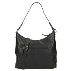 Spikes & Sparrow Schoudertas Dames Leer Toronto Zwart